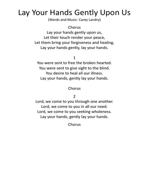 usep hymn song with lyrics|Lay Your Hands Gently Upon Us Song Lyrics .